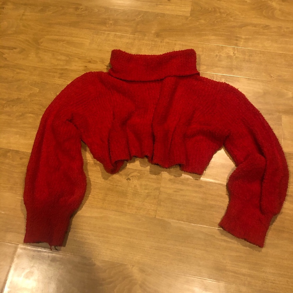 Cropped turtleneck sweater